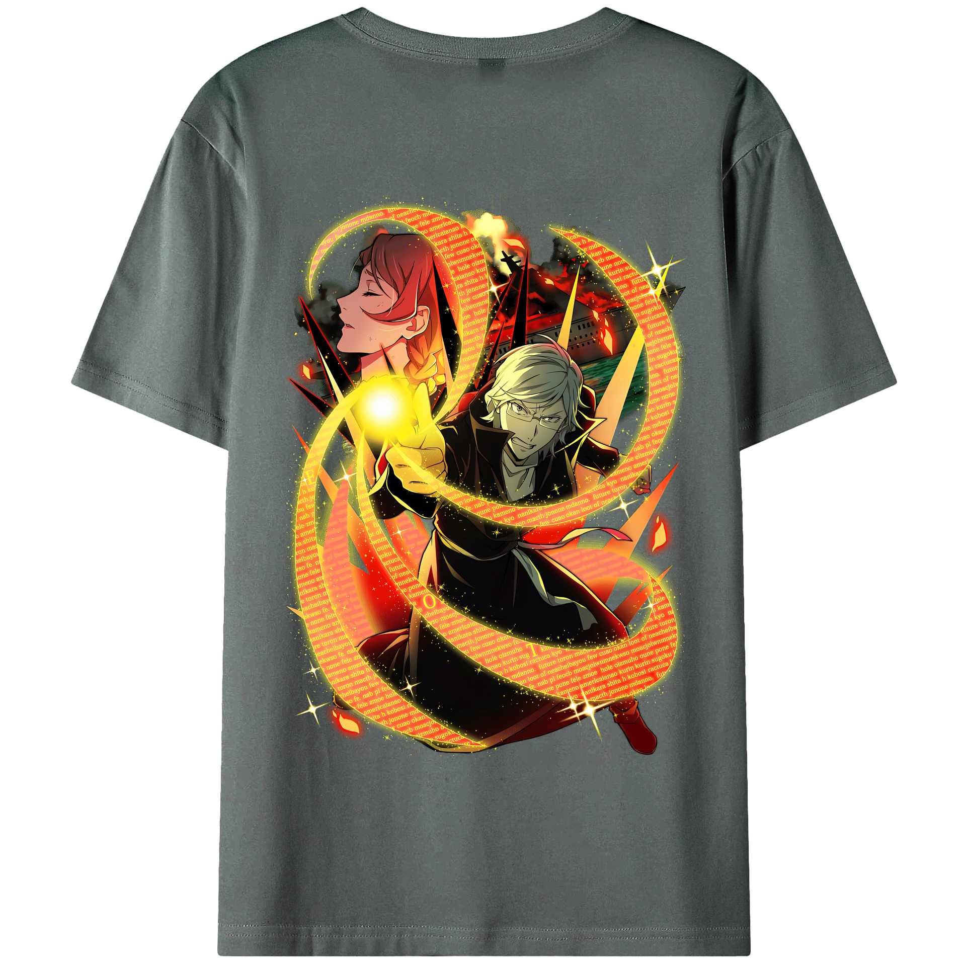 （画像用） 文豪ストレイドッグス Bungo Stray Dogs 綿100％半袖Tシャツ（背面プリント）